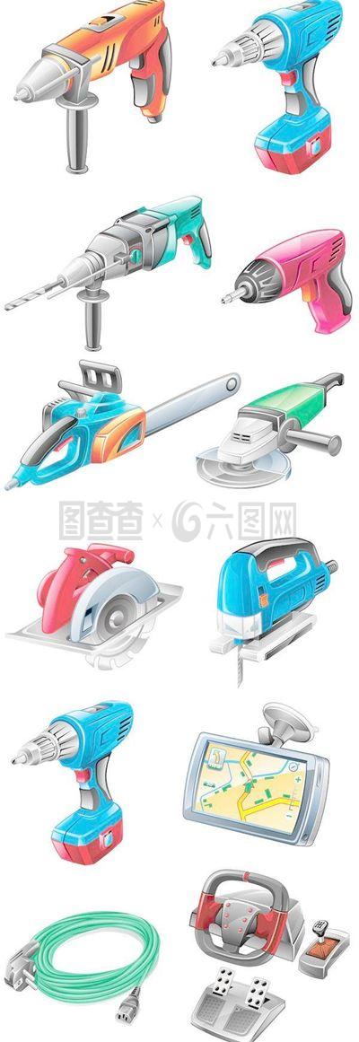 五金电动工具设计矢量素材
